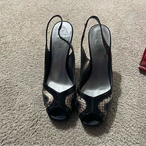 Guess black heels size 8